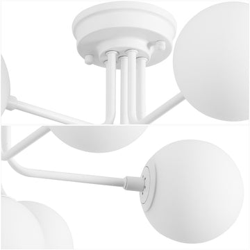 Olivier Parisian 24" Globe Modern Industrial Iron Bistro LED Semi Flush Mount